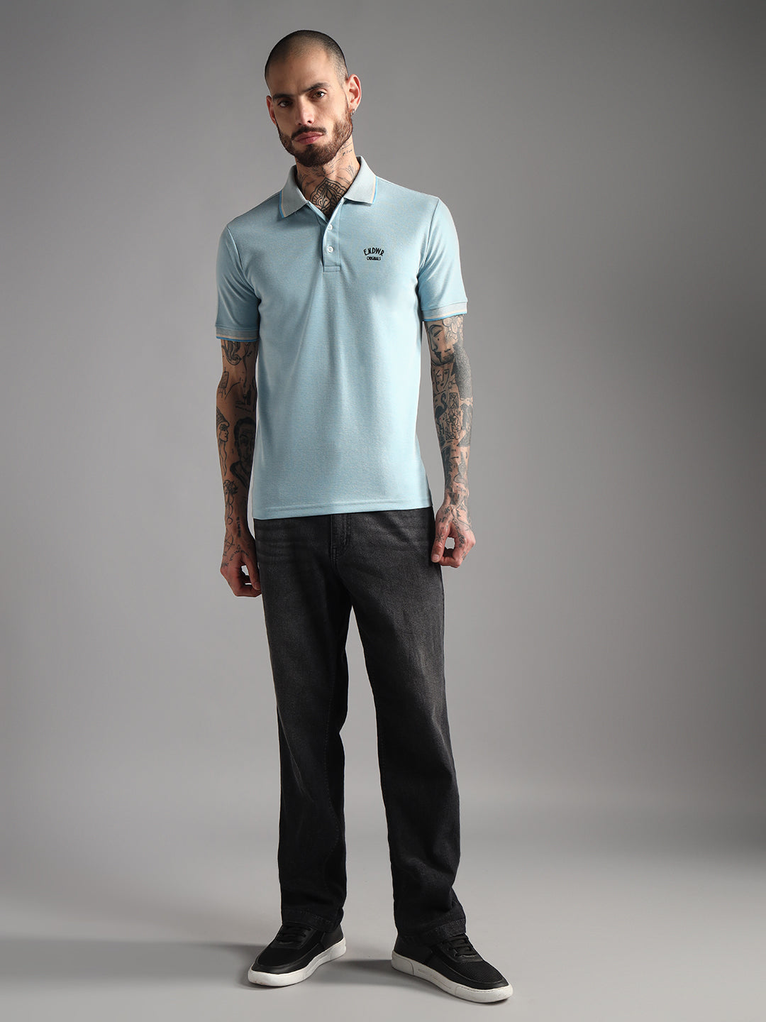 Endeavour Wear Mélange Sky Blue Polo T-Shirt
