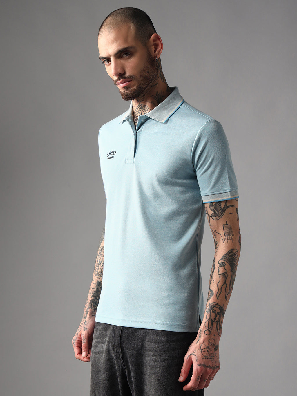Endeavour Wear Mélange Sky Blue Polo T-Shirt