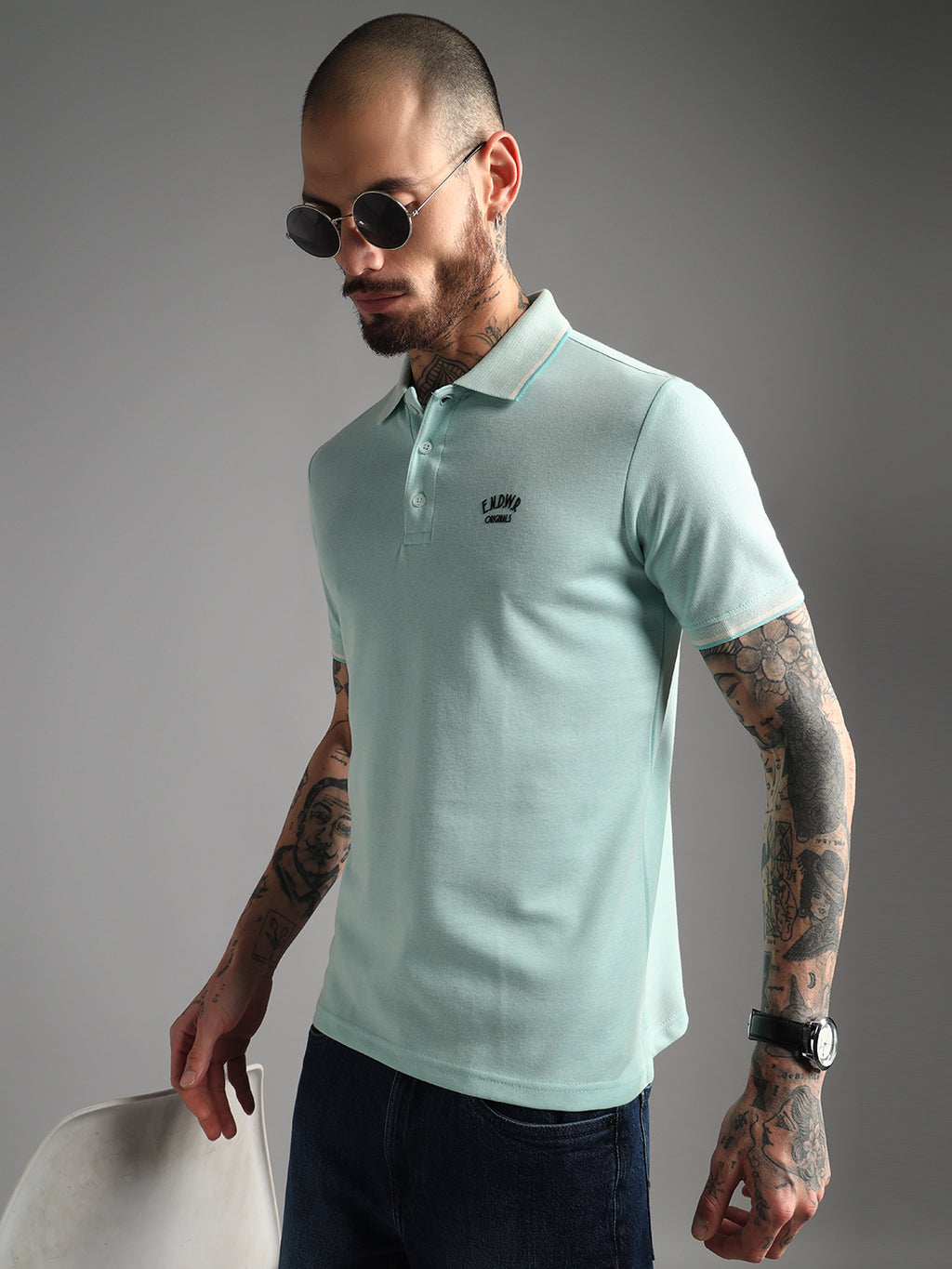 Endeavour Wear Mélange Mint Green Polo T-Shirt