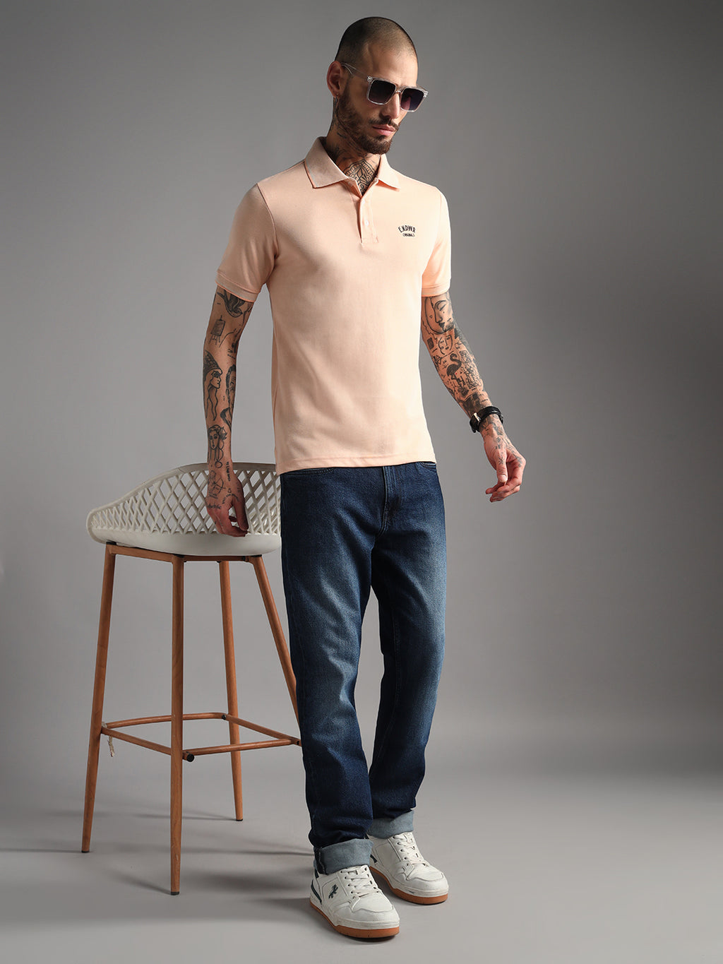 Endeavour Wear Mélange Peach Polo T-Shirt