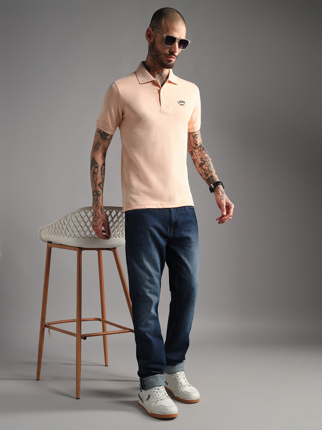 Endeavour Wear Mélange Peach Polo T-Shirt