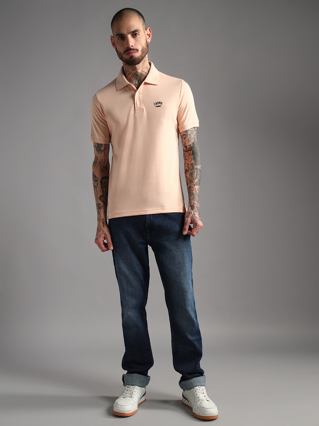 Endeavour Wear Mélange Peach Polo T-Shirt