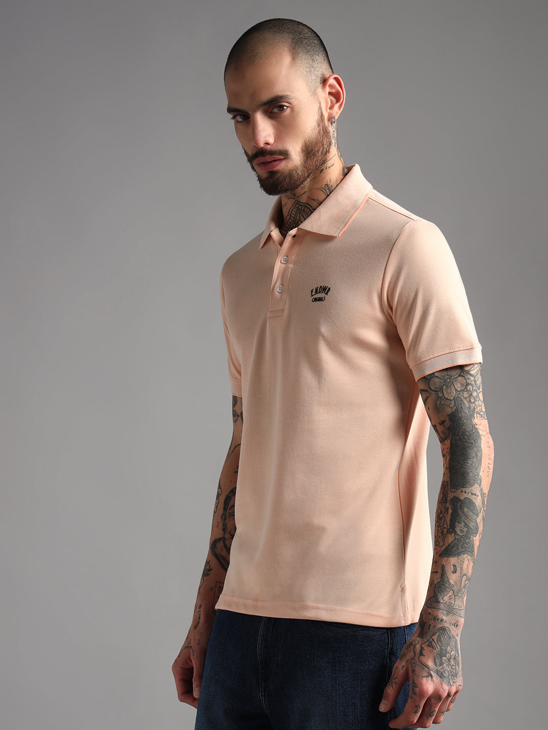 Endeavour Wear Mélange Peach Polo T-Shirt