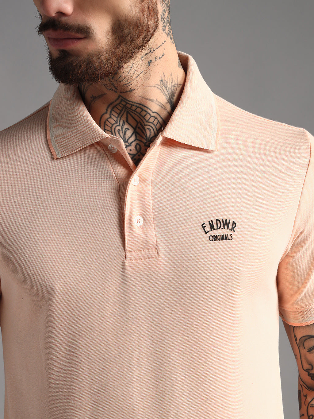Endeavour Wear Mélange Peach Polo T-Shirt