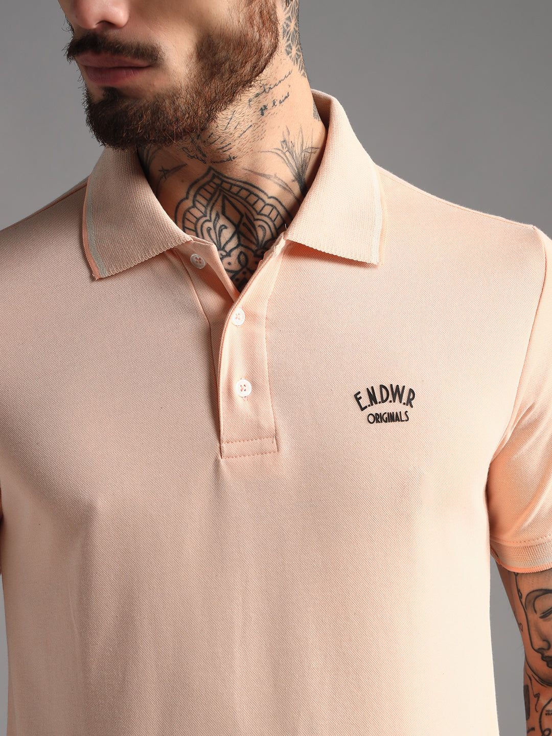 Endeavour Wear Mélange Peach Polo T-Shirt