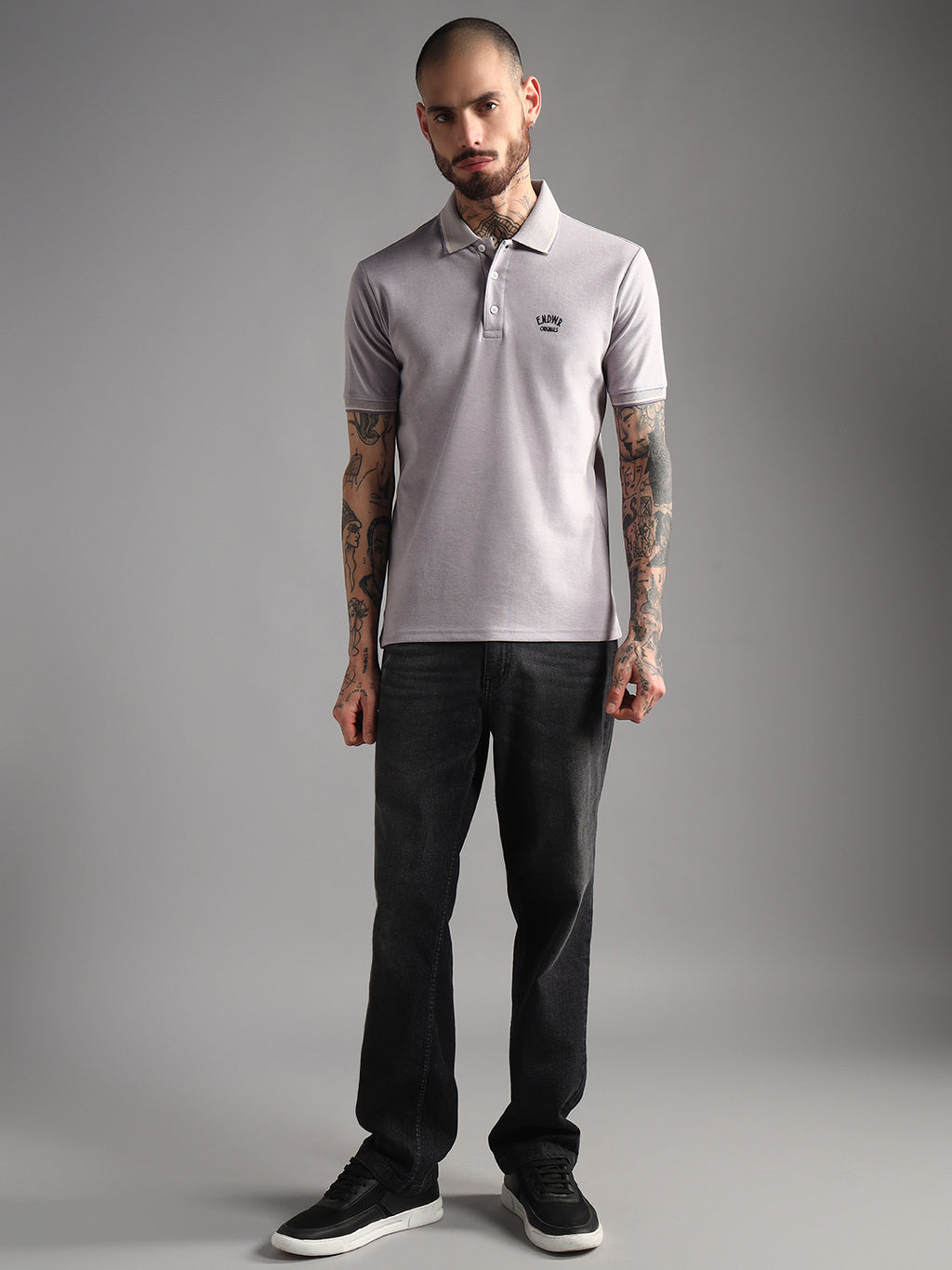 Endeavour Wear Mélange Lavender Polo  T-Shirt