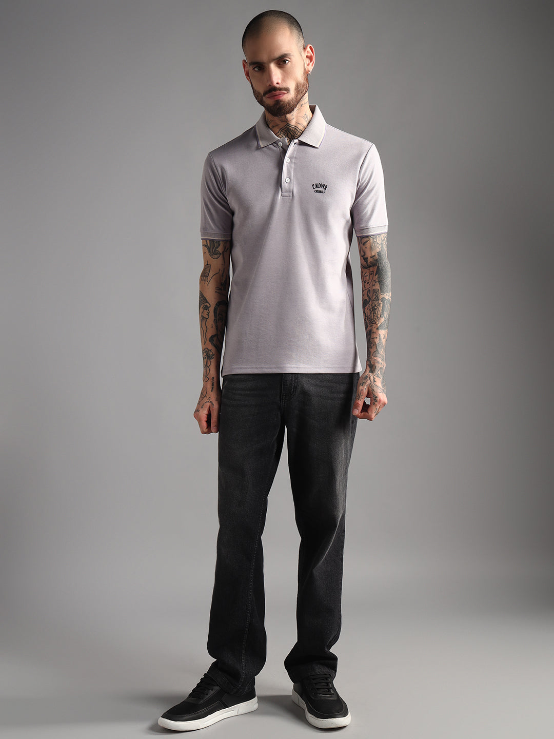 Endeavour Wear Mélange Lavender Polo  T-Shirt
