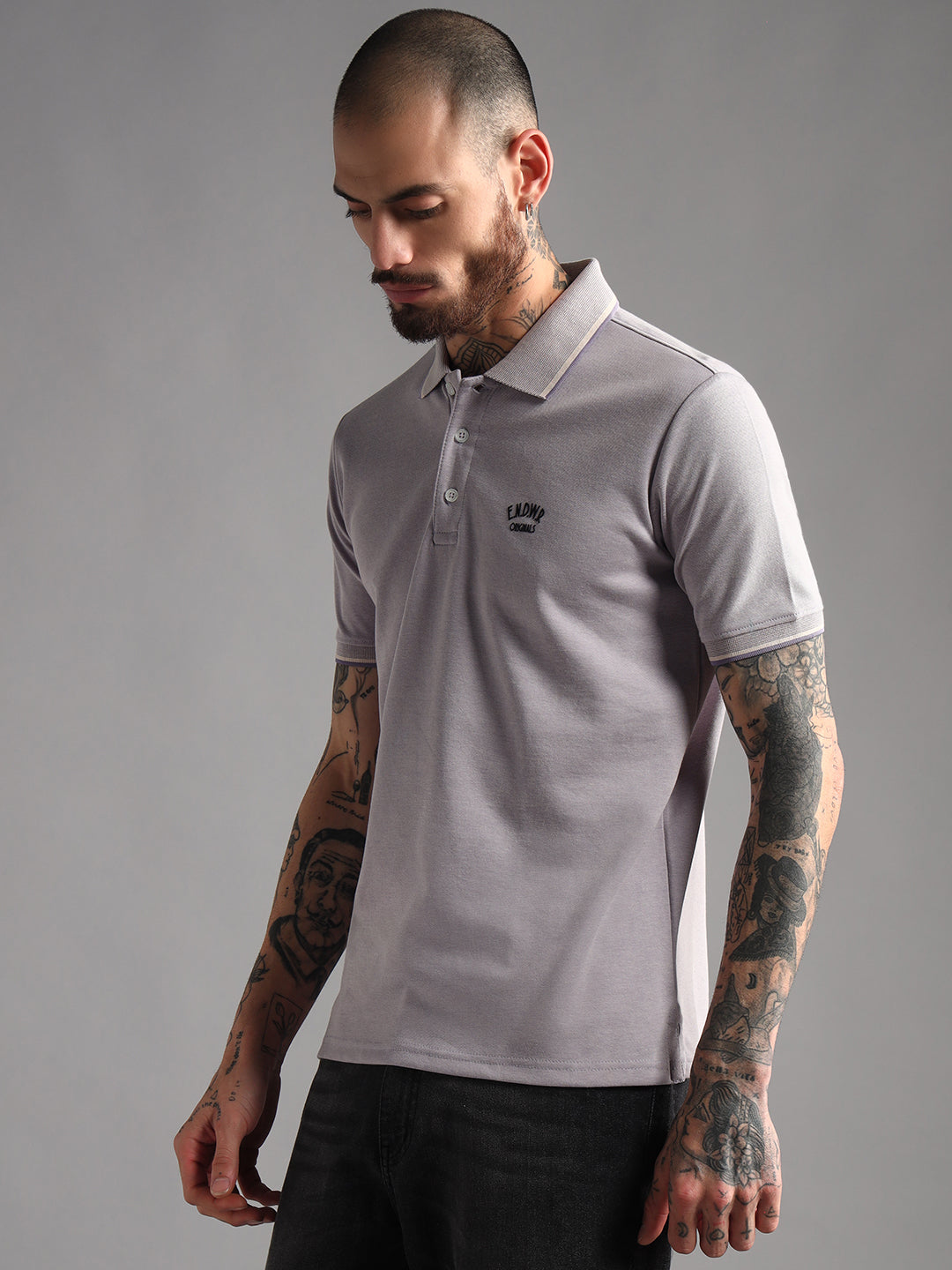 Endeavour Wear Mélange Lavender Polo  T-Shirt