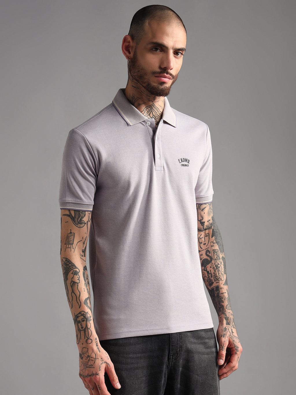 Endeavour Wear Mélange Lavender Polo  T-Shirt