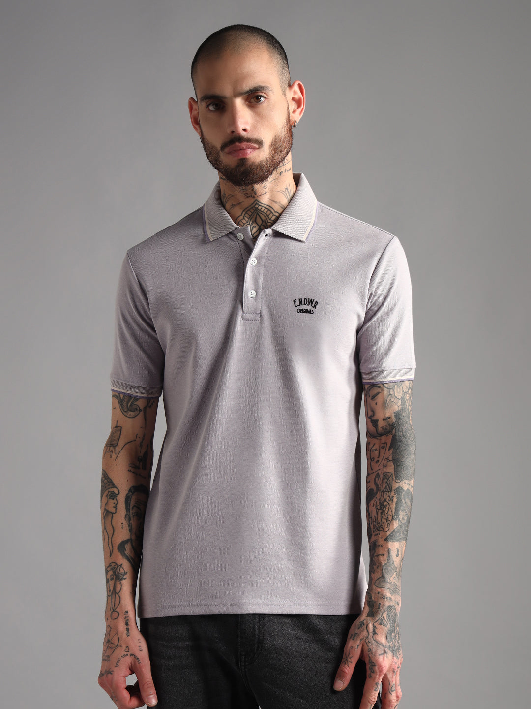 Endeavour Wear Mélange Lavender Polo  T-Shirt