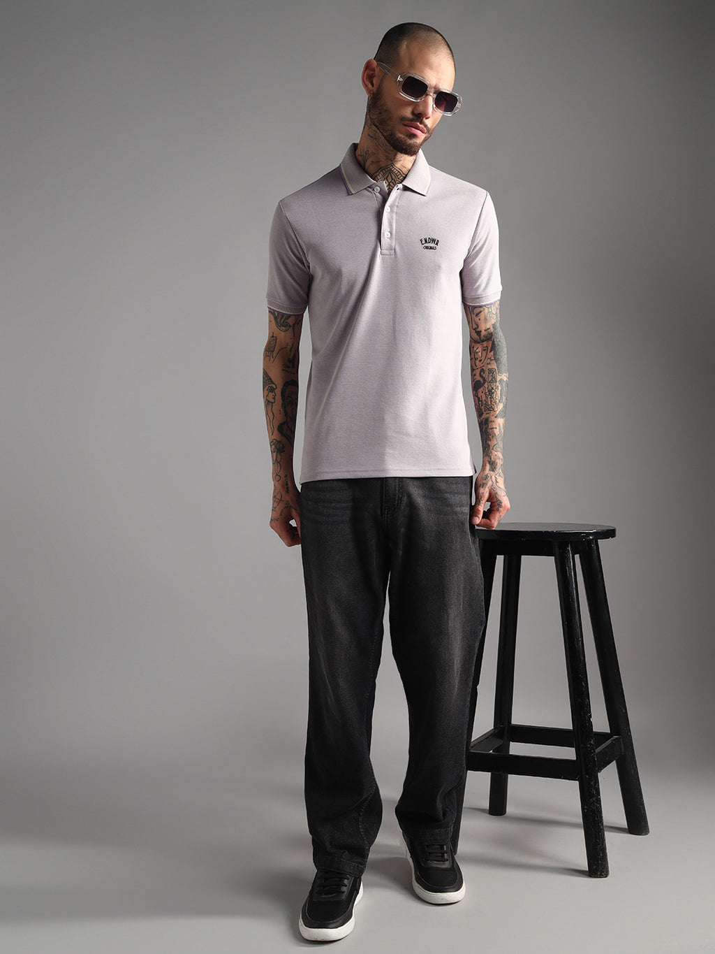 Endeavour Wear Mélange Lavender Polo  T-Shirt