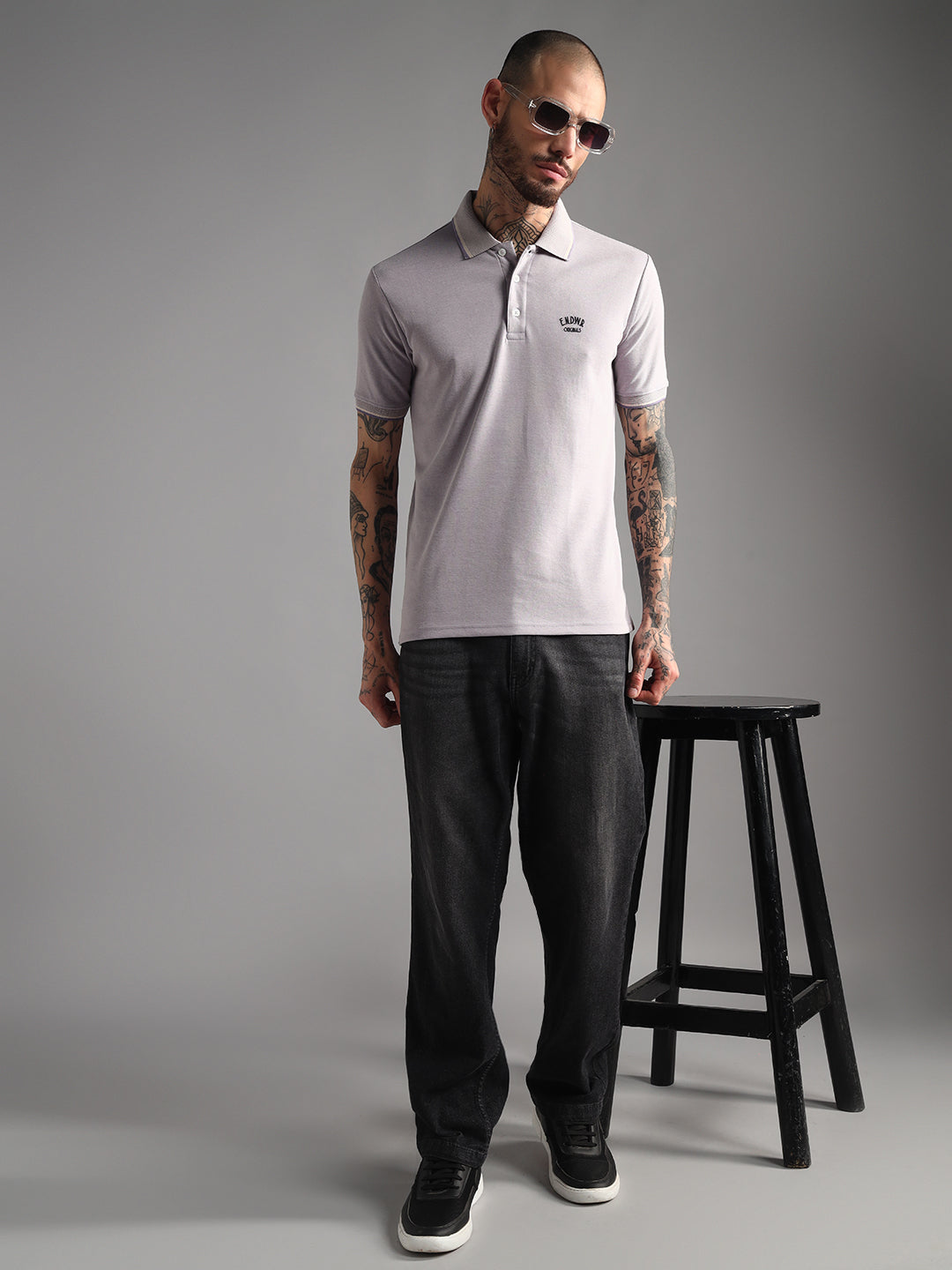 Endeavour Wear Mélange Lavender Polo  T-Shirt