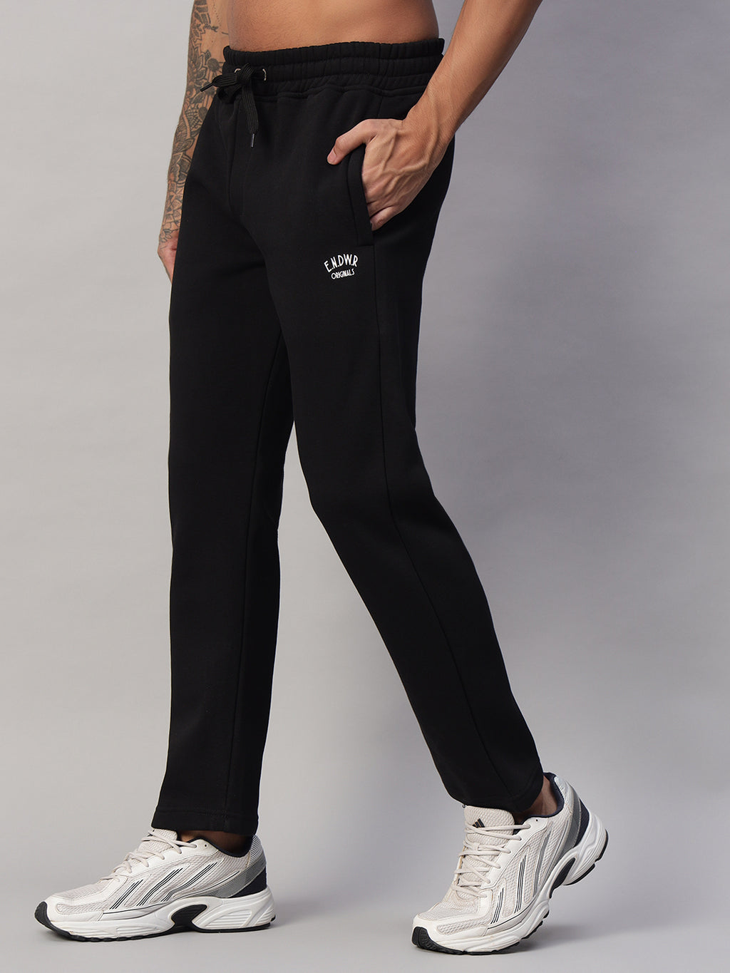 Endeavour Wear Men Winter Fleece Straight Fit Black Track Pants