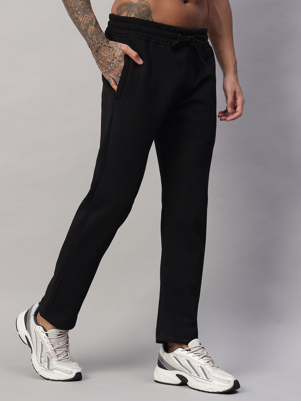 Endeavour Wear Men Winter Fleece Straight Fit Black Track Pants