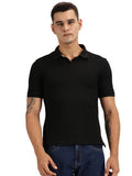 Endeavour Wear Black Waffle Polo T-shirt
