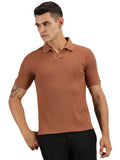 Endeavour Wear Brown Waffle Polo T-shirt