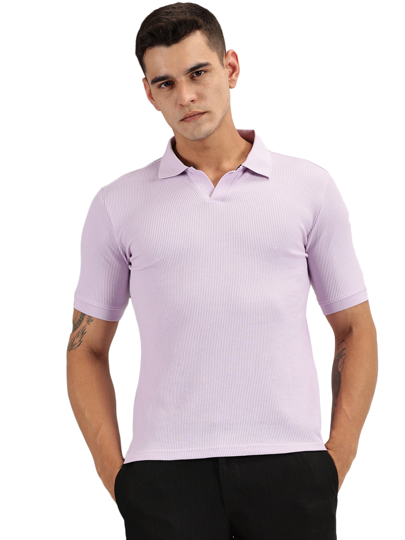 Endeavour Wear Lavender Waffle Polo T-shirt