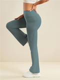 Endeavour Wear Women's Pista Green High Waisted Flare Pants