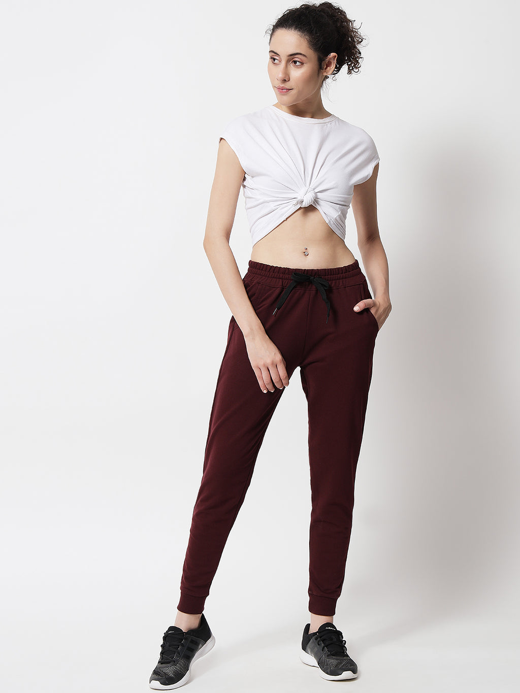 Endeavour Wear Women’s Cotton Wine Red Jogger Sweatpants