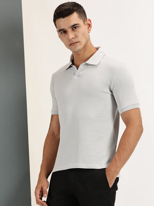 Endeavour Wear Grey Waffle Polo T-shirt