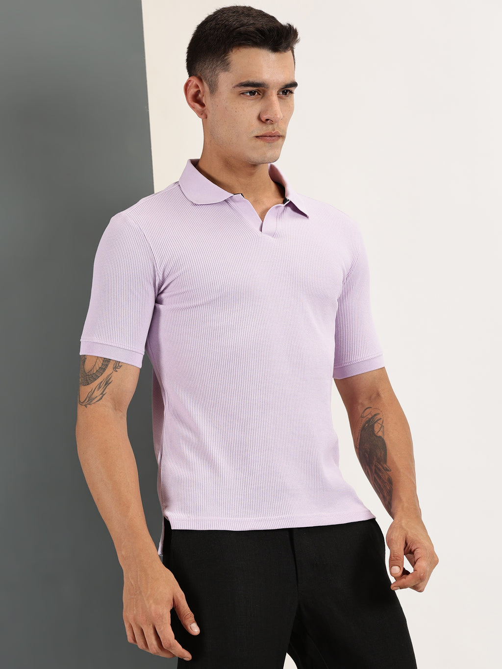 Endeavour Wear Lavender Waffle Polo T-shirt