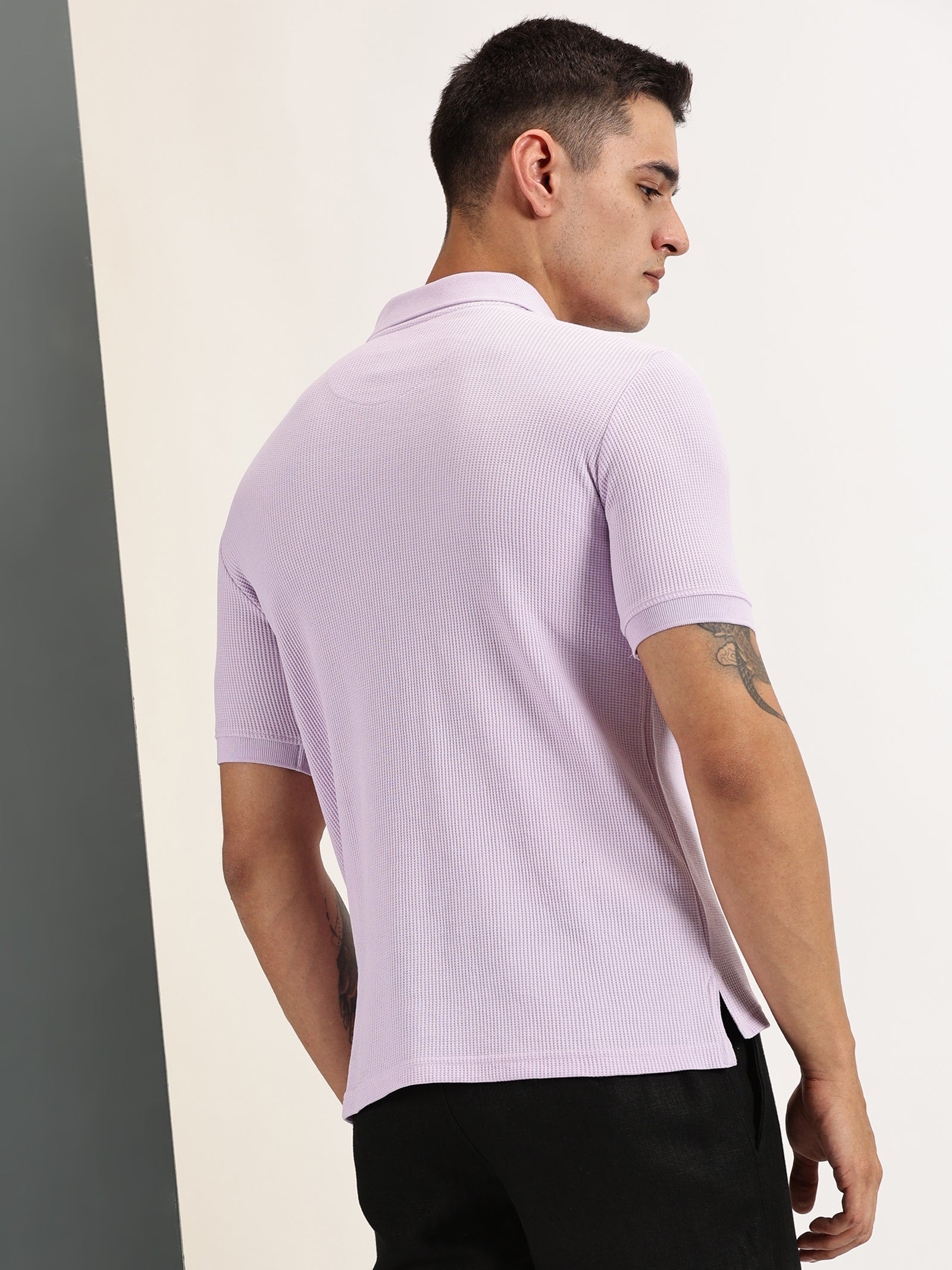 Endeavour Wear Lavender Waffle Polo T-shirt