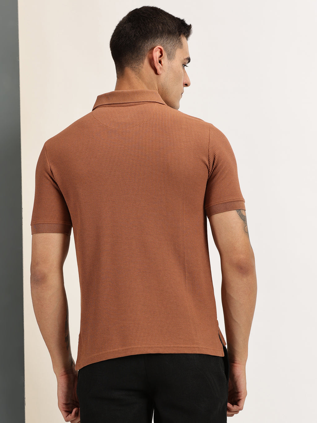 Endeavour Wear Brown Waffle Polo T-shirt