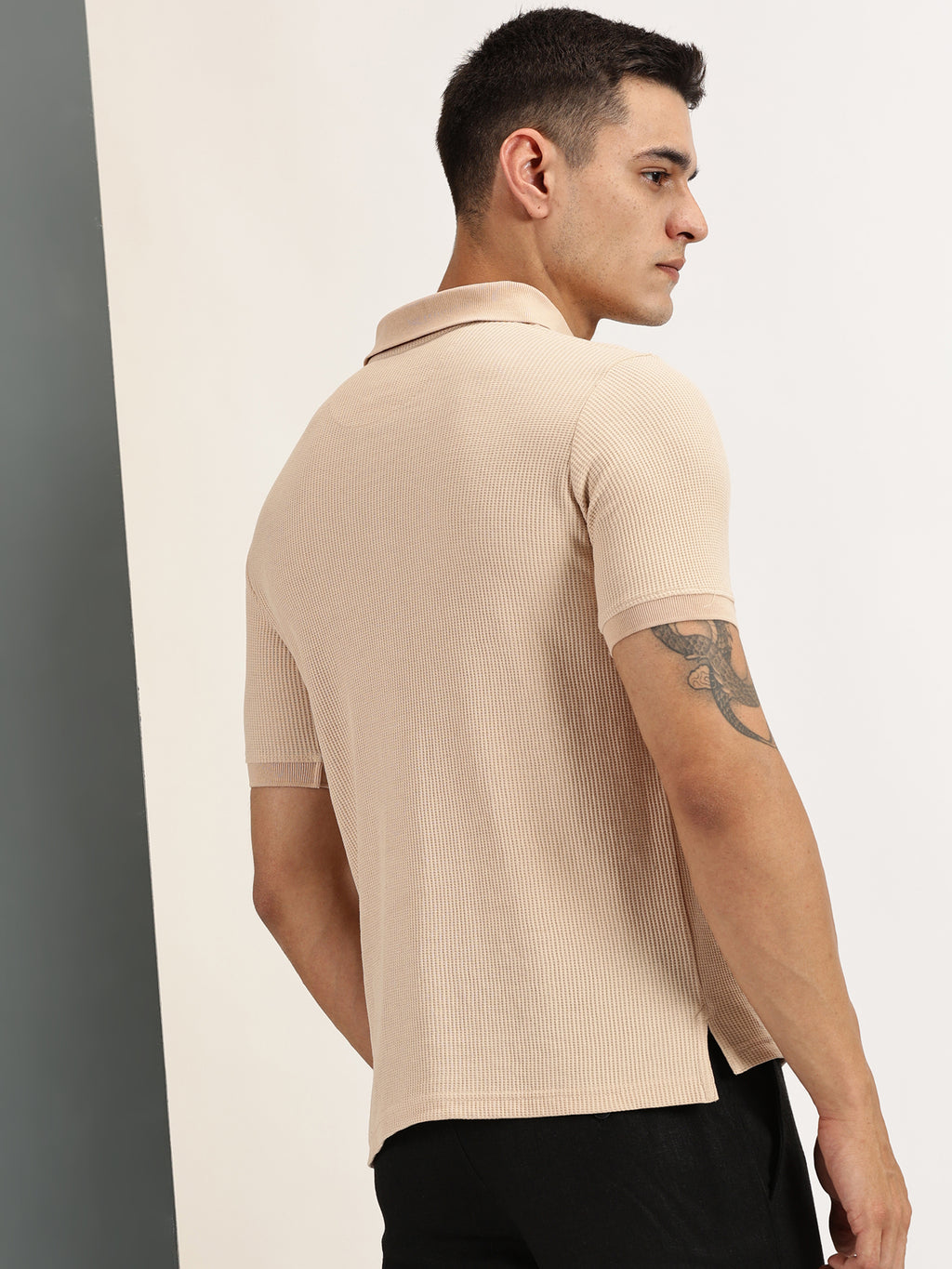Endeavour Wear Beige Waffle Polo T-shirt