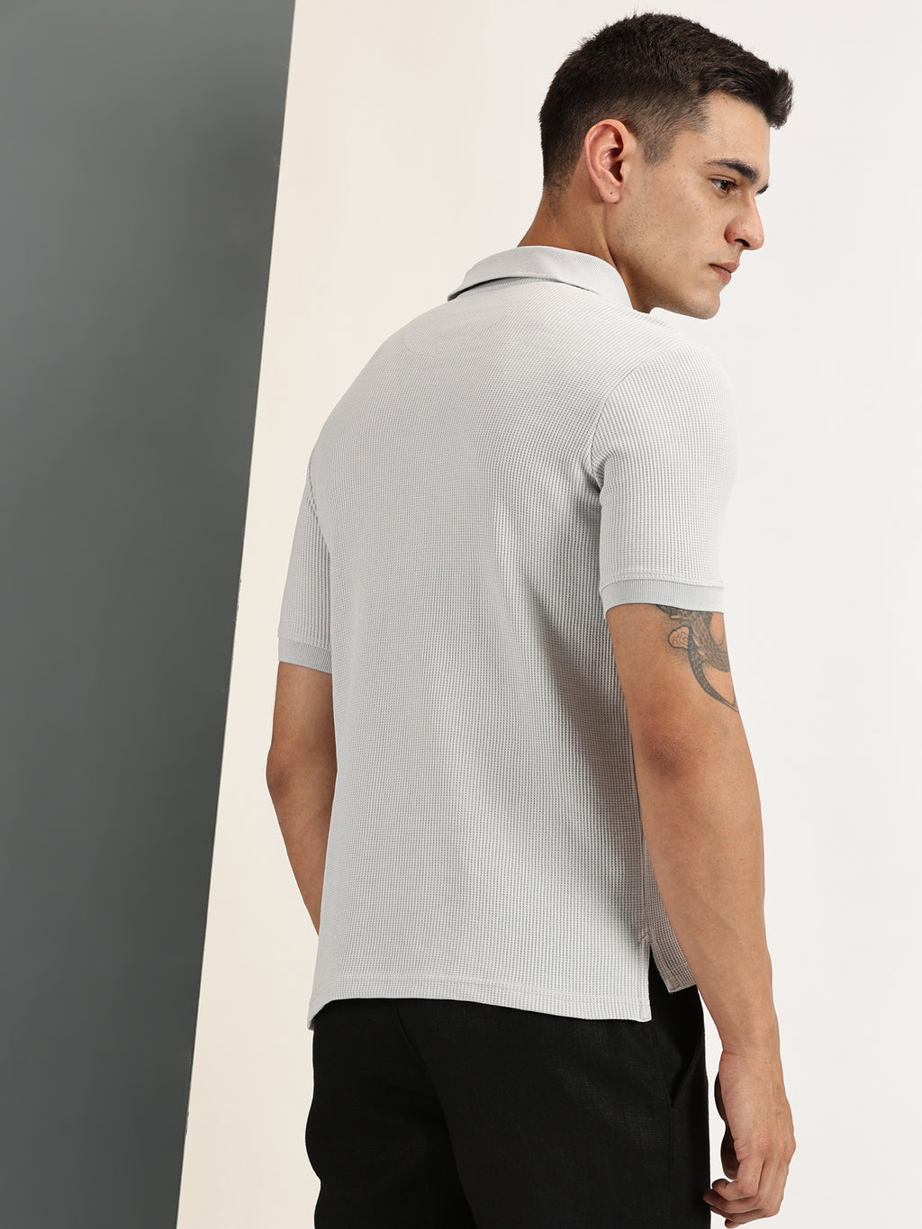 Endeavour Wear Grey Waffle Polo T-shirt