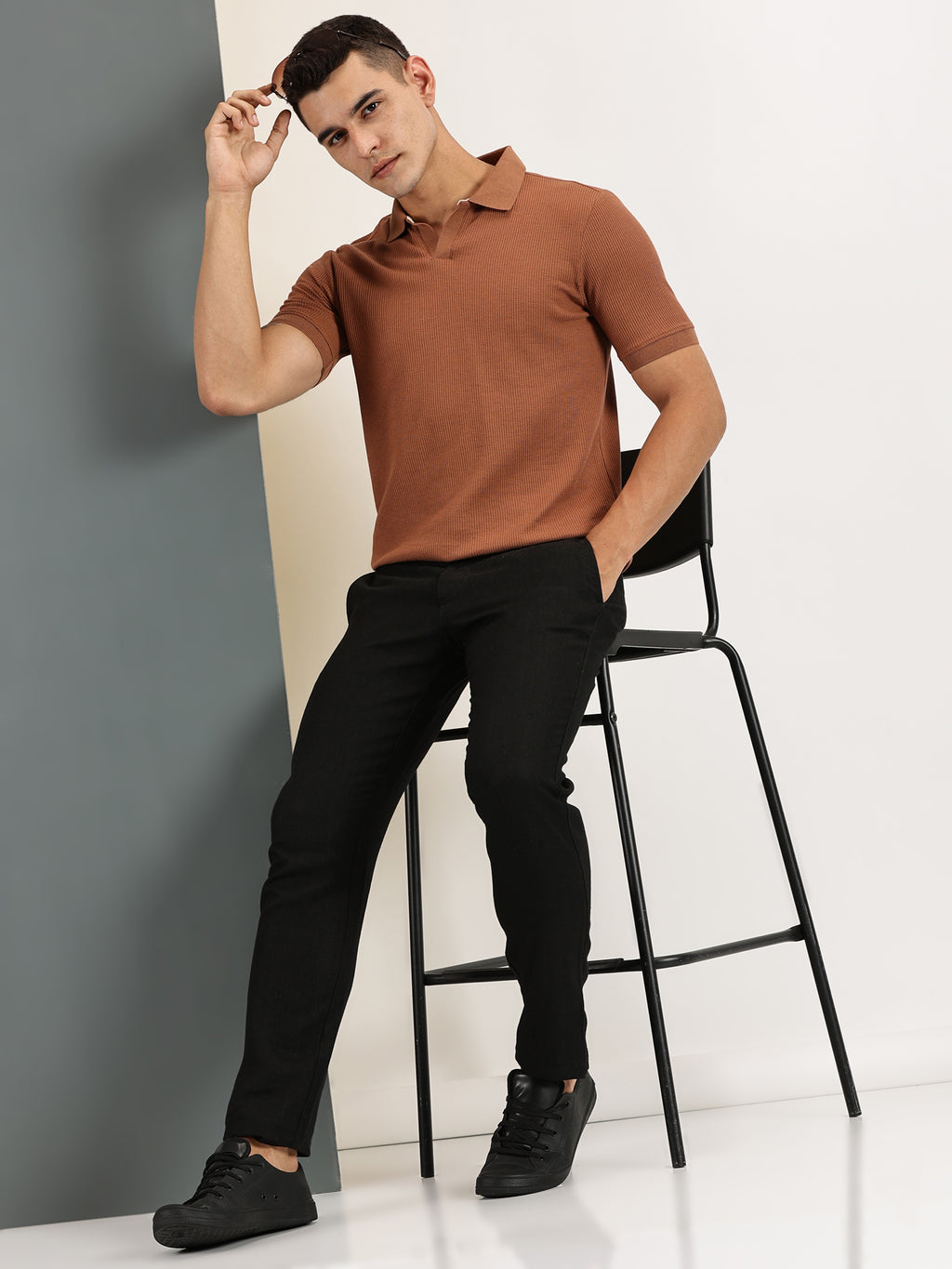 Endeavour Wear Brown Waffle Polo T-shirt