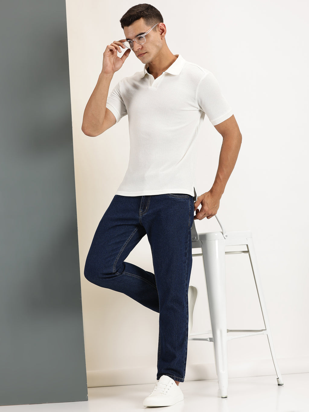 Endeavour Wear Off-White Waffle Polo T-shirt