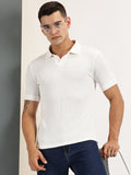 Endeavour Wear Off-White Waffle Polo T-shirt