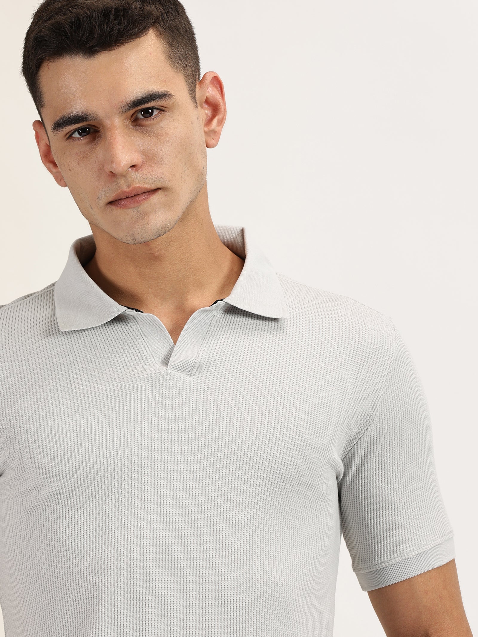 Endeavour Wear Grey Waffle Polo T-shirt