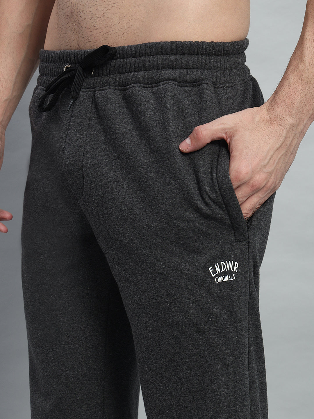 Endeavour Wear Men Winter Fleece Straight Fit Charcoal Grey Track Pants