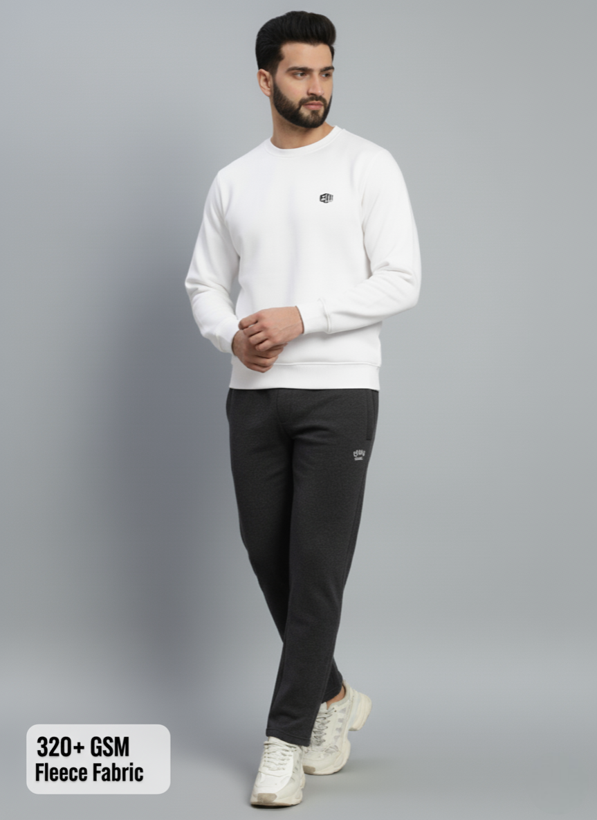 Endeavour Wear Men Winter Fleece Straight Fit Charcoal Grey Track Pants