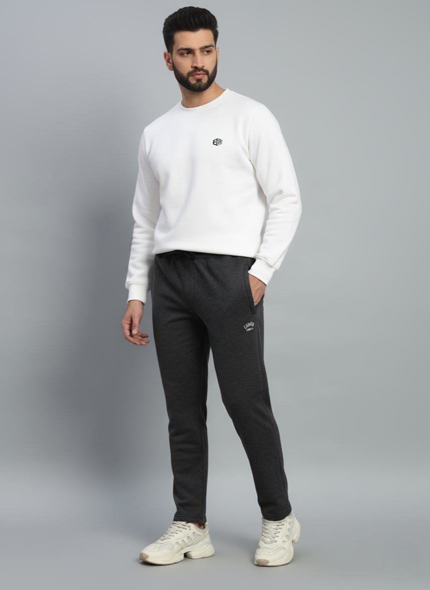 Endeavour Wear Men Winter Fleece Straight Fit Charcoal Grey Track Pants