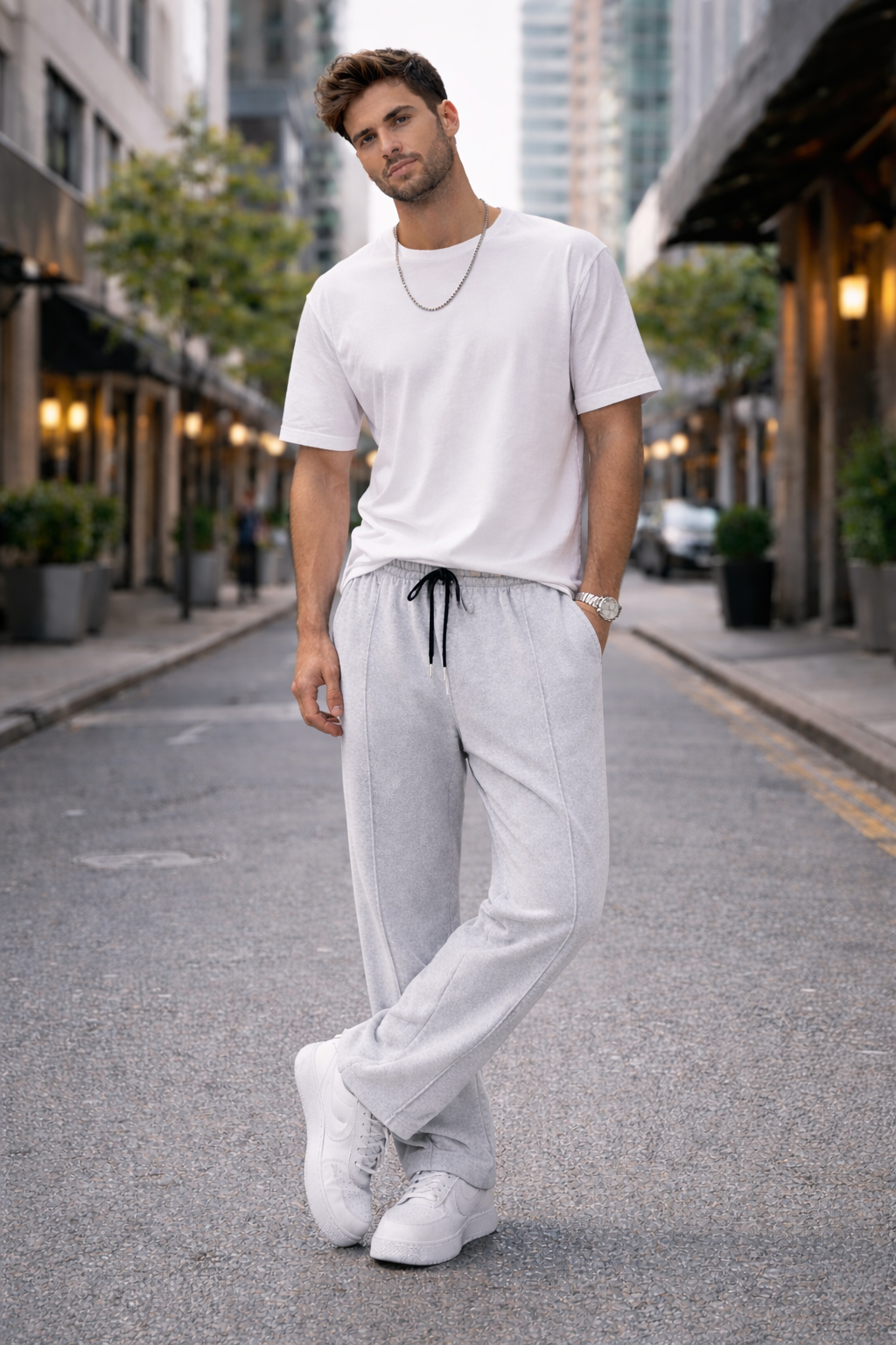 Endeavour Wear Men's Light Grey Oversized Baggy Fit Sweatpants