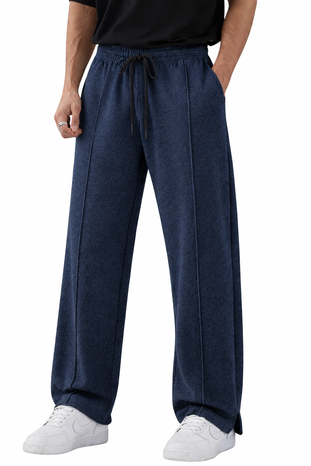 Endeavour Wear Men's Navy Melange Oversized Baggy Fit Sweatpants
