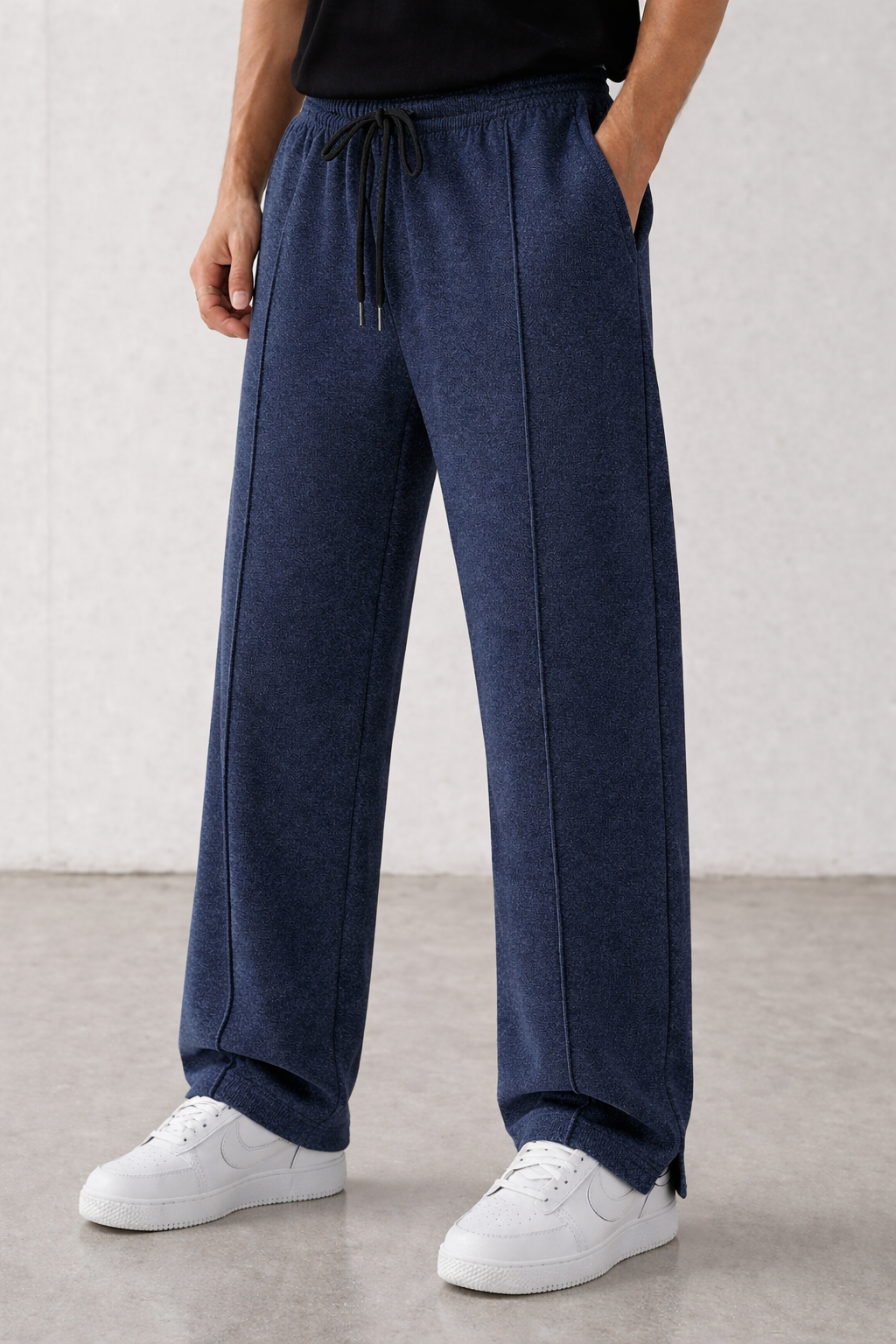 Endeavour Wear Men's Navy Melange Oversized Baggy Fit Sweatpants