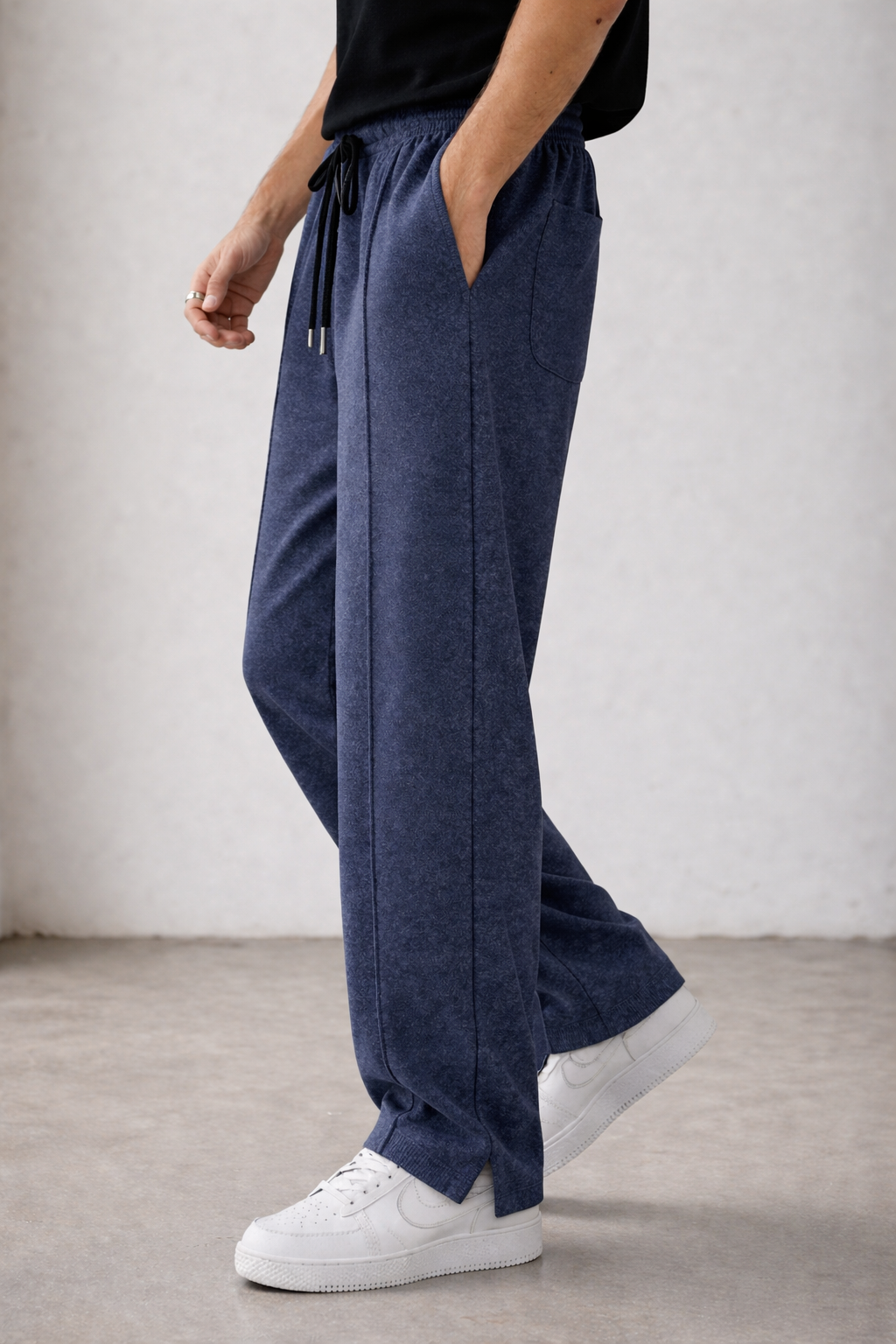 Endeavour Wear Men's Navy Melange Oversized Baggy Fit Sweatpants