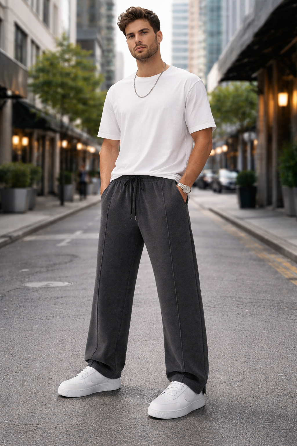 Endeavour Wear Men's Charcoal Grey Oversized Baggy Fit Sweatpants