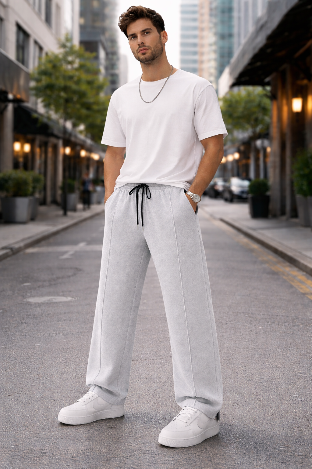 Endeavour Wear Men's Light Grey Oversized Baggy Fit Sweatpants