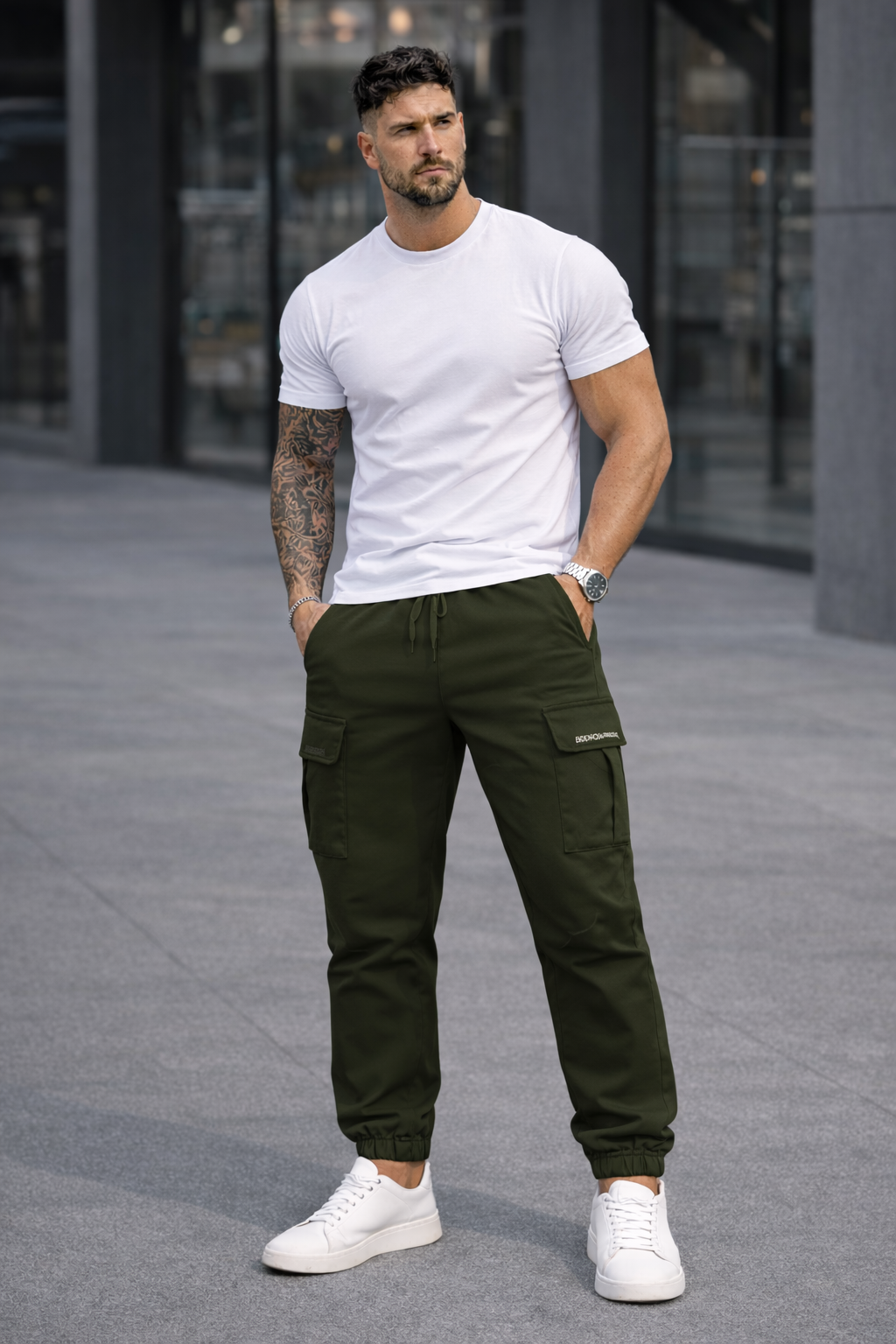 Endeavour Wear Men's Olive Green Active Cargo Trackpants