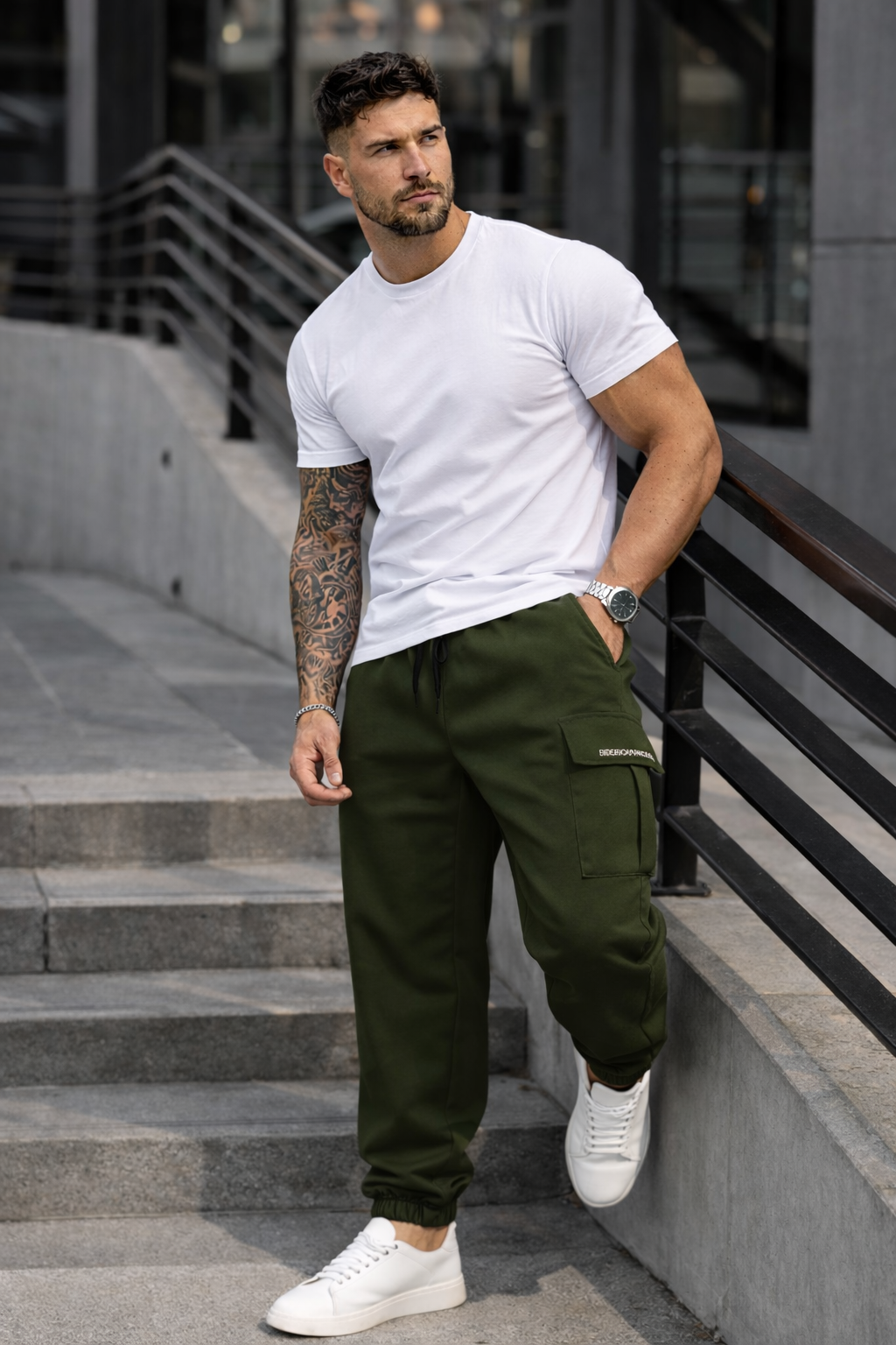 Endeavour Wear Men's Olive Green Active Cargo Trackpants