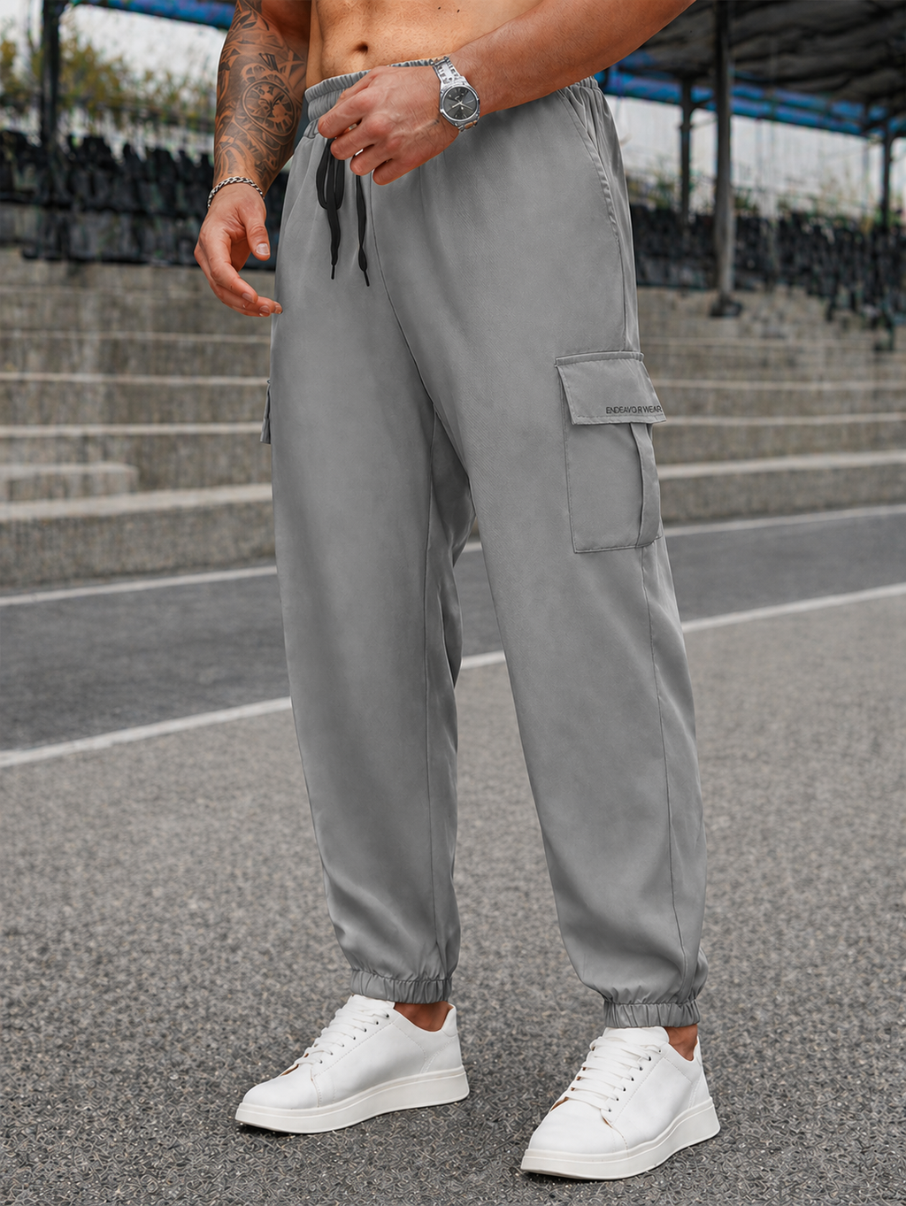 Endeavour Wear Men's Medium Grey Active Cargo Trackpants