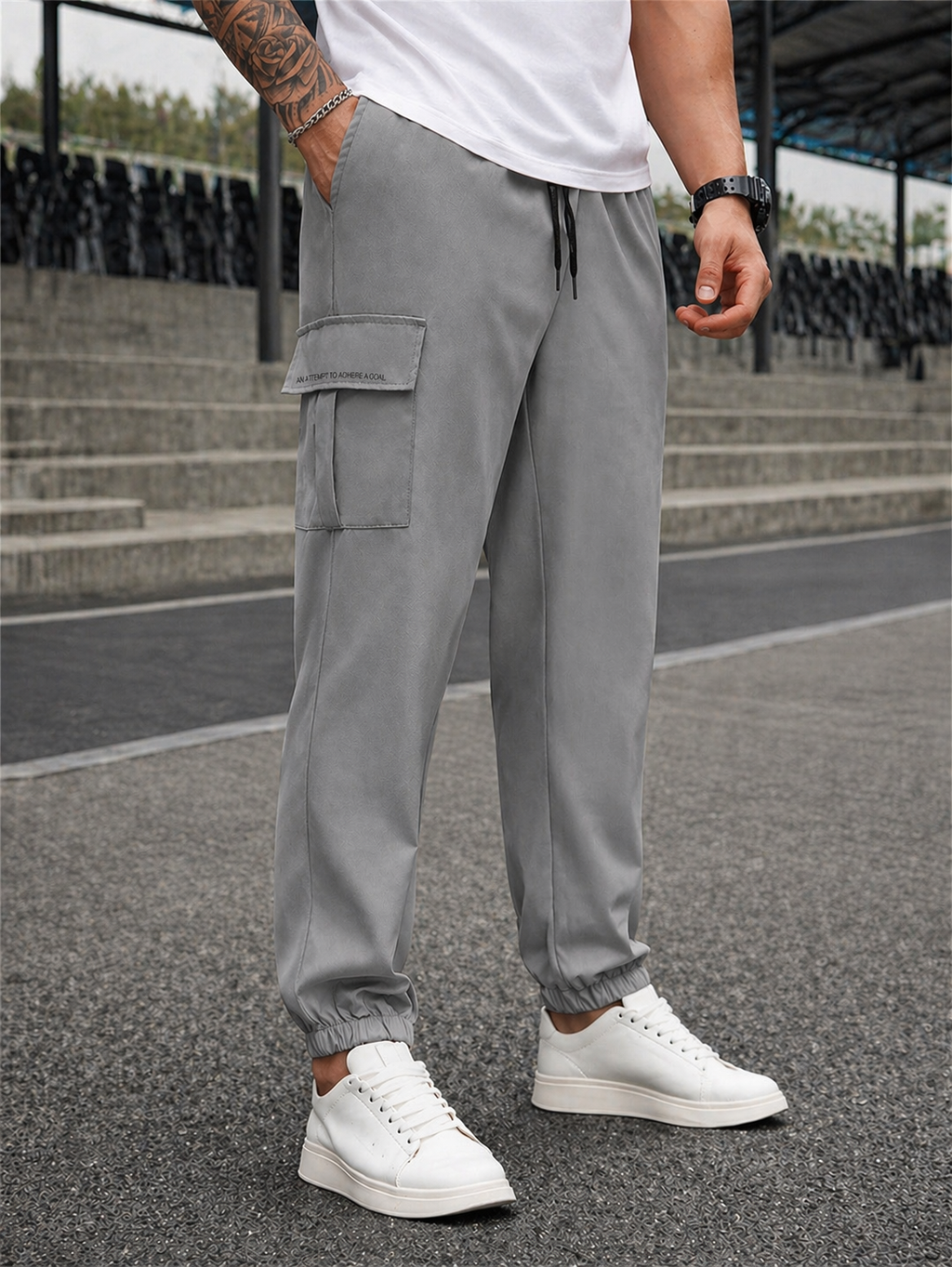 Endeavour Wear Men's Medium Grey Active Cargo Trackpants