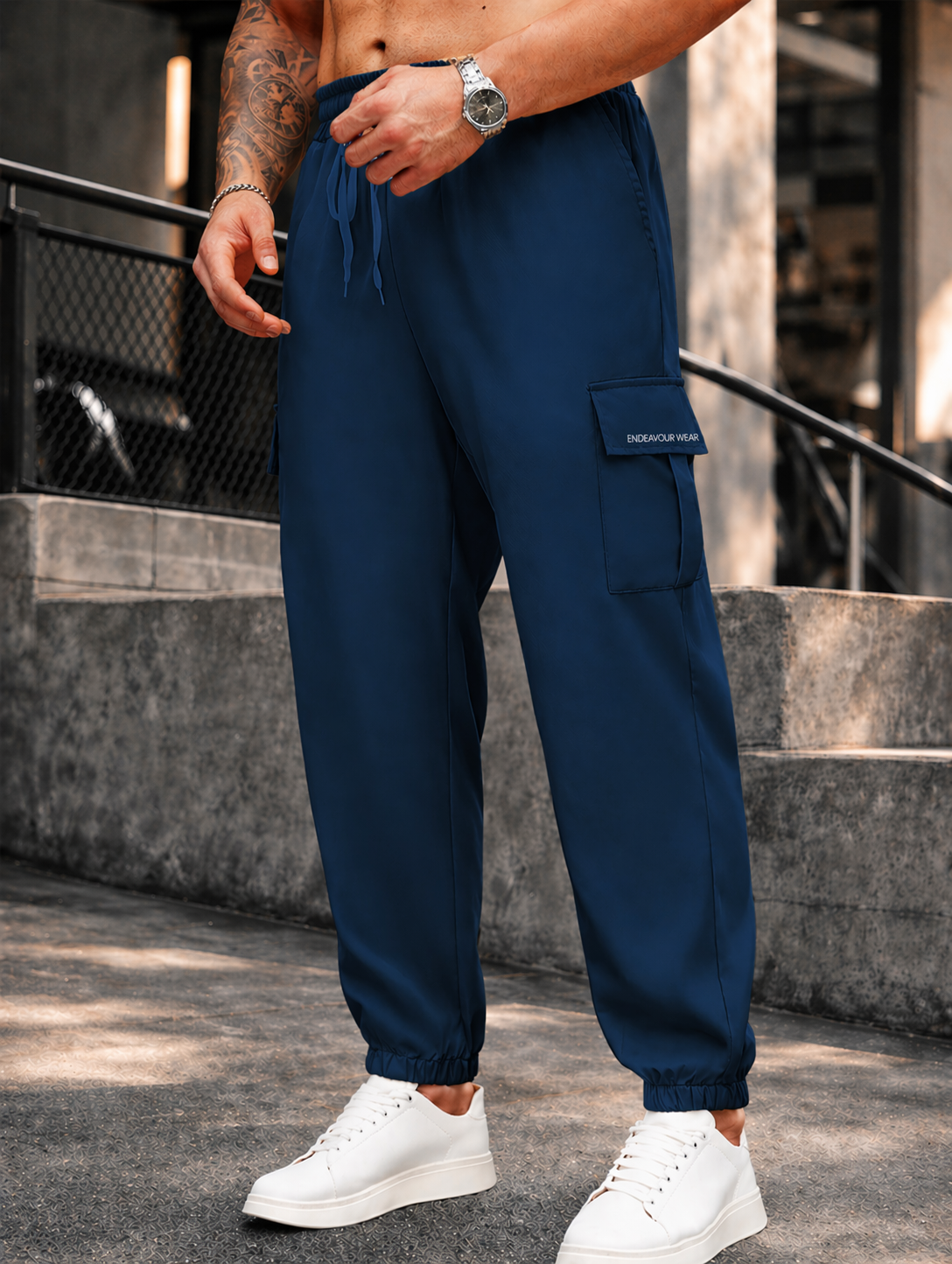 Endeavour Wear Men's Airforce Blue Active Cargo Trackpants