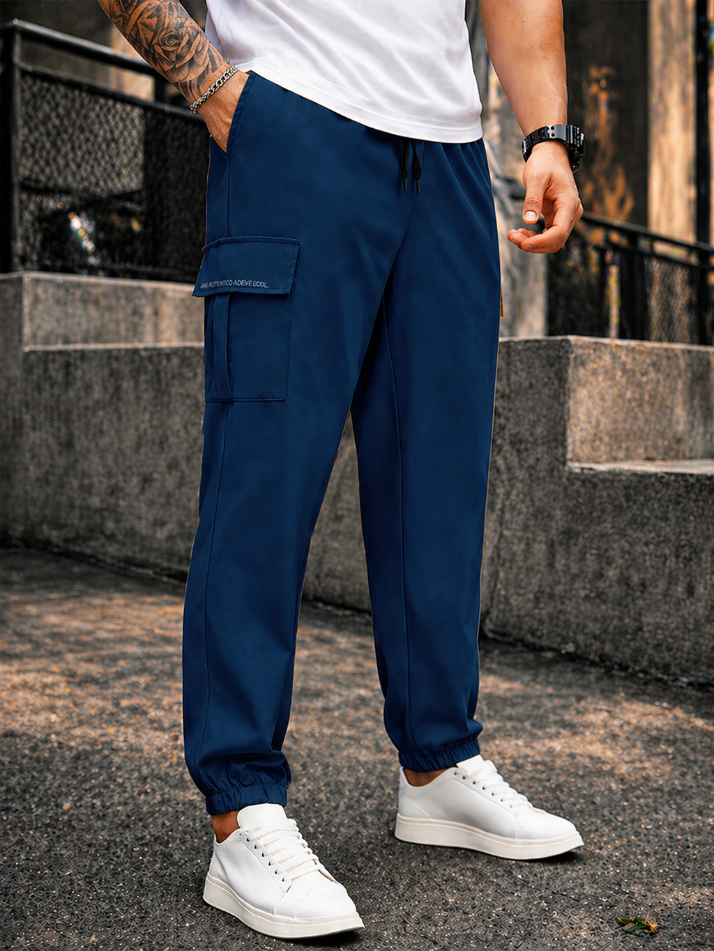 Endeavour Wear Men's Airforce Blue Active Cargo Trackpants