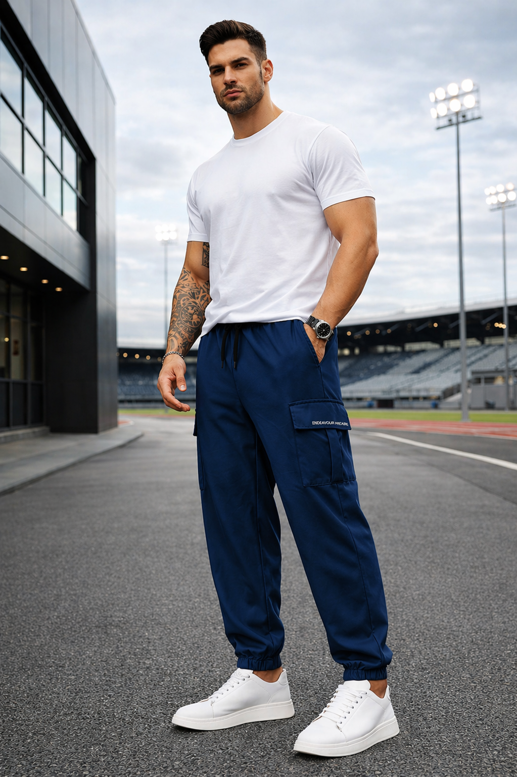 Endeavour Wear Men's Airforce Blue Active Cargo Trackpants