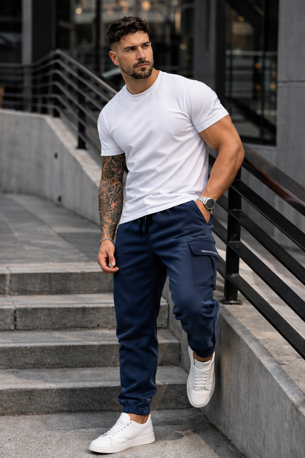 Endeavour Wear Men's Airforce Blue Active Cargo Trackpants